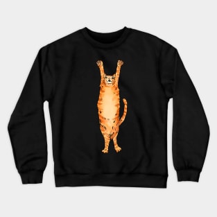 LONG orange cat Crewneck Sweatshirt